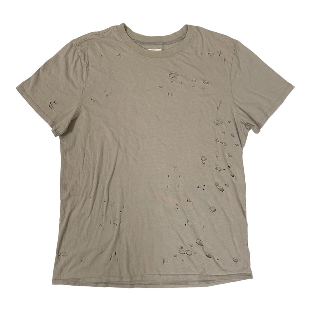 Hudson Jeans Tan Distressed Short Sleeve Shirt
